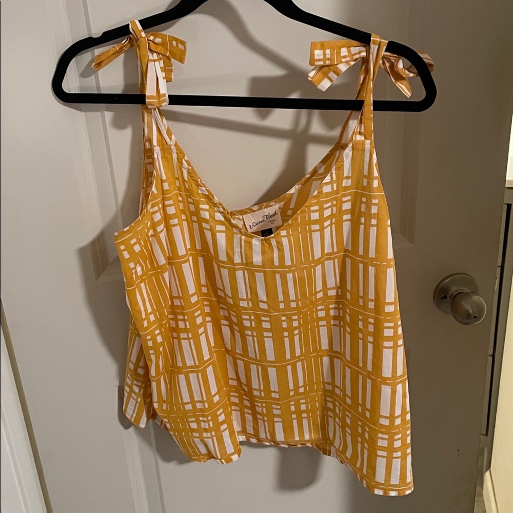 Universal Thread Yellow and White Plaid Tank Top